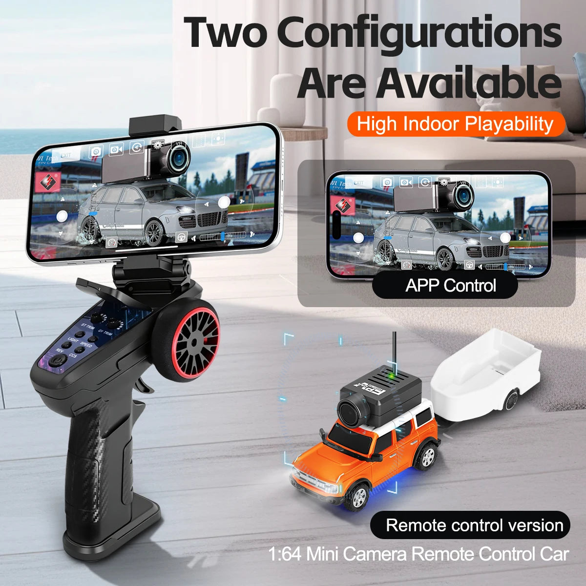 WLtoys 1/64 Mini RC Car with 720P FPV Camera Wifi APP Control 2.4G Reomte Contorl Racing Vehicle Toy for Children 6405 6406