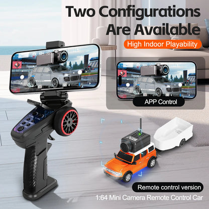 WLtoys 1/64 Mini RC Car with 720P FPV Camera Wifi APP Control 2.4G Reomte Contorl Racing Vehicle Toy for Children 6405 6406