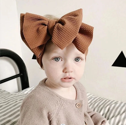 Solid Baby Headband Adjustable Big Bowknot Hair Band Oversize Turban Newborn Headwear For Baby Girls Fashion Hair Accessories