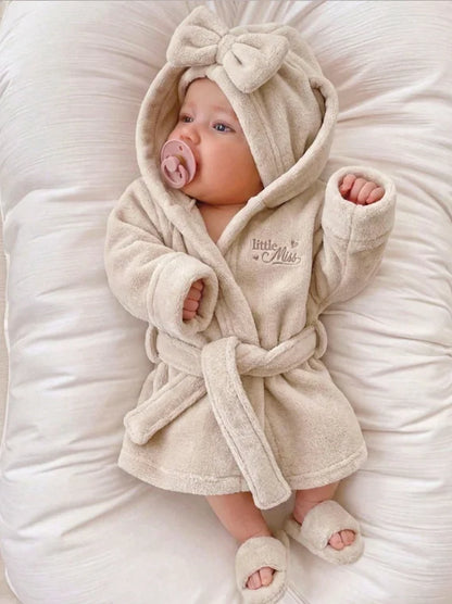 Newborn Photography Props Bathrobes Bath With Belt Shower Cap Outfit Photo Props for Infant Boys Girls Shoot  Accessories-HD