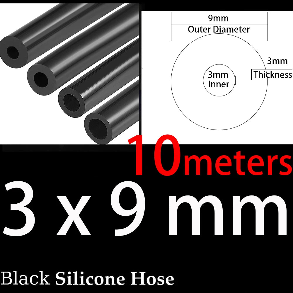 3x9mm Inner Diameter 3mm Thickness 3mm Blue Red Black Car Vacuum Silicone Hose Universal Racing Line Pipe Tube 1/2/3/5/10 meters