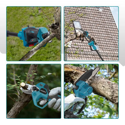 YOFIDRA 3IN1 Brushless Electric Chainsaw Telescoping Pole High Branch Saw Woodworking Pruning Power Tool  Makita 21V Battery Pin