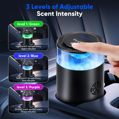 Intelligent Nano Car Air Freshener, Electronic Atomisation, Solid Fragrances, Auto On/Off, Adjustable Intensity, Fragrance Last