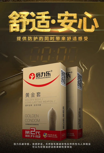 Golden Color Delayed Ejaculation Condoms For Men Reduce Sensitivity Long Lasting Latex Condom Penis Sleeve Dick Cook Sex Shops