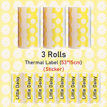 15mm Color Sticker Label White Thermal Label 57mm for Mini Portable Printer Receipt Photo Paper Safe Free BPA Smooth Printing