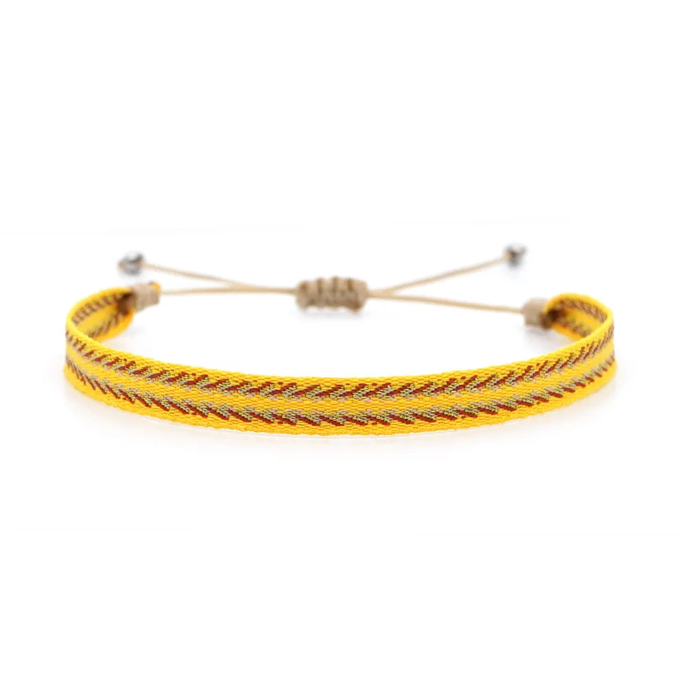 KKBEAD Wholesale Handwoven Bracelet Colombia Cloth Braided Wristband Bracelets for Women Men Gift Hippie Boho Friendship Jewelry