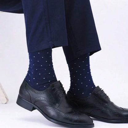 1/5 Pairs Men diamond Pattern Business Mid Tube Socks Anti Odor Sweat Absorbing Comfortable Breathable All Season Casual Socks
