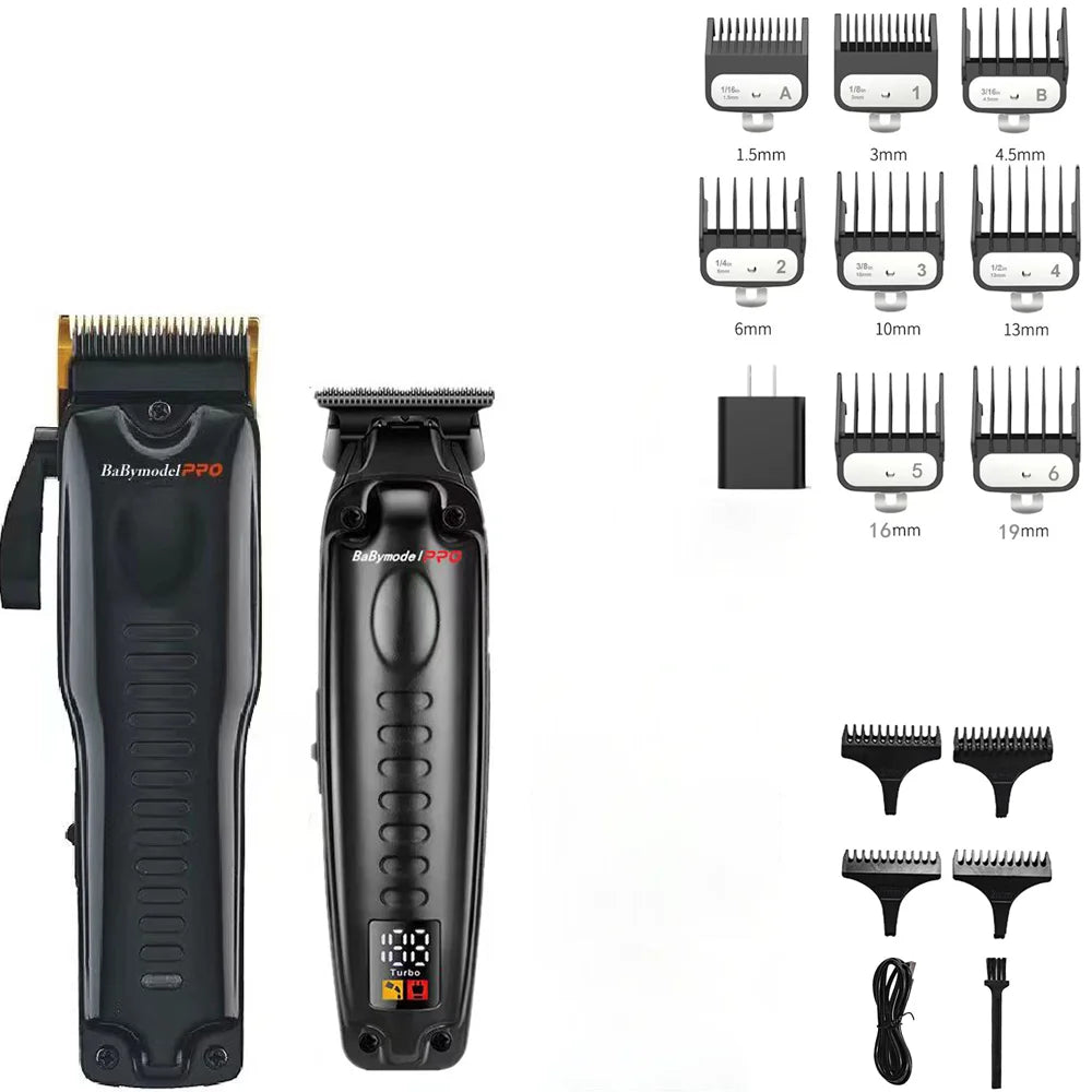 7500RPM Babymodel PRO Men's Professional Barber Shop Hair Salon Hair Clipper Trimmer Shaver Set Powerful Motor DLC Alloy Blade