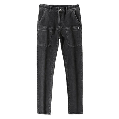 Spring Summer Thin Six Pocket Men's Jeans Elastic Straight Leg Casual Slim Fit Jeans Versatile Multi-Pocket Long Y2K Denim Pants