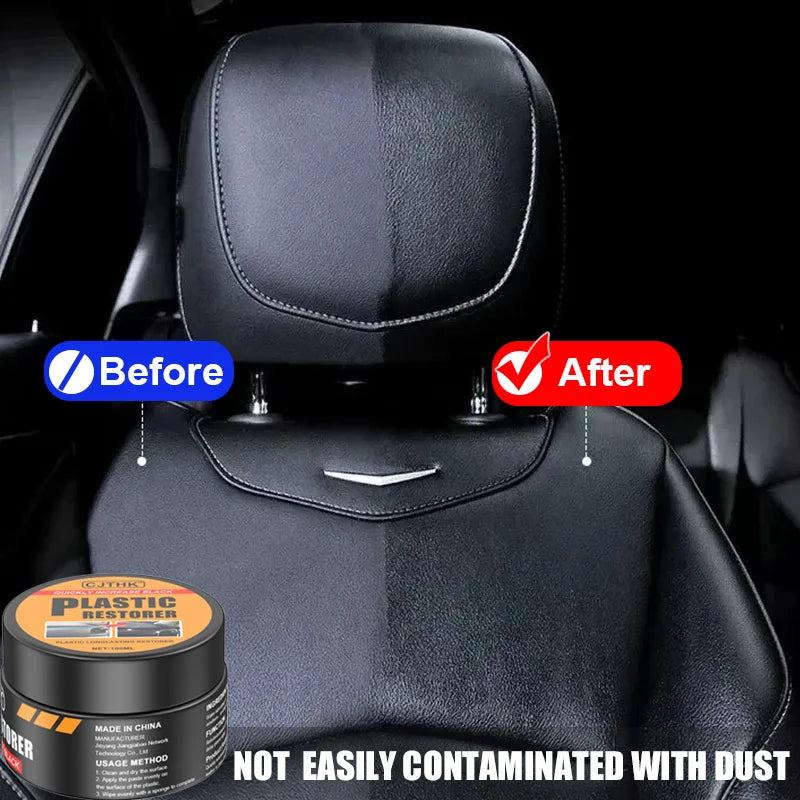 Car Plastic Restorer Crystal Clear Auto Interior Leather & Panel Renewal Wax Coating Agent Back To Black Gloss Car Wax Polish