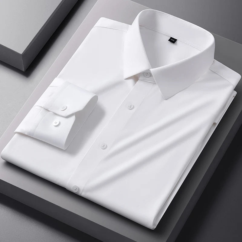 High Stretch Anti-Wrinkle Men's Shirts Long Sleeve Dress Shirts Men Fit Social Business Blouse Social Shirt Men Clothing S-4XL