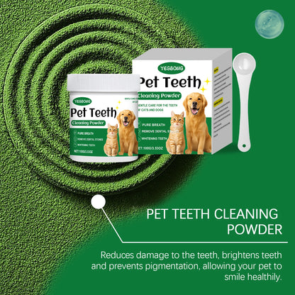 Pet Teeth Cleaning Powder for Cats Dogs Reduce Tartar Plaque Deep Clean Surface Dirt Keep Fresh Breath Oral Grooming Supplies