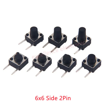 10 Models =100Pcs 6*6 Light Micro Touch Switch Set Push Button Switch Kit Height: 6*6*4.3MM~13MM  DIP SMD 2P/4P 6x6 Keys Tact
