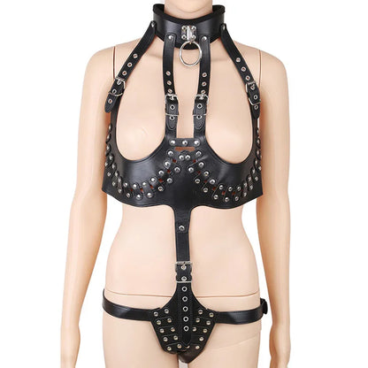 Sex Suit Harness Women,Slave Bondage Restraints Cosplay Sexy Lingerie Sex Toys for Couples BDSM Collar Bra Open Breast Underwear