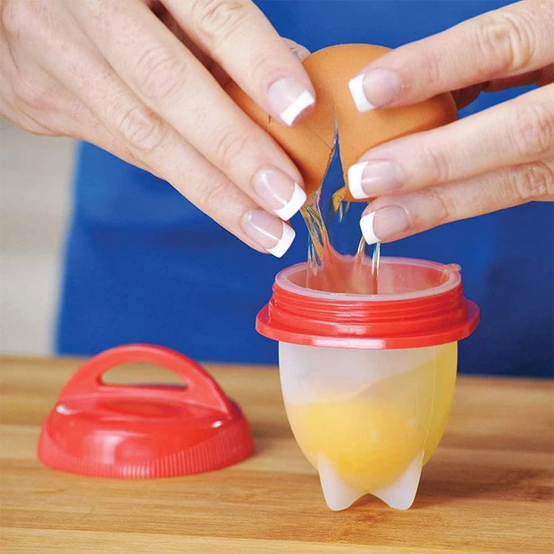 3/6pcs BPA Free Silicone Egg Boiler Steamer Non-stick Silicone Egg Cook Cups Fast Egg Poacher for Breakfast Kitchen Cooking Tool