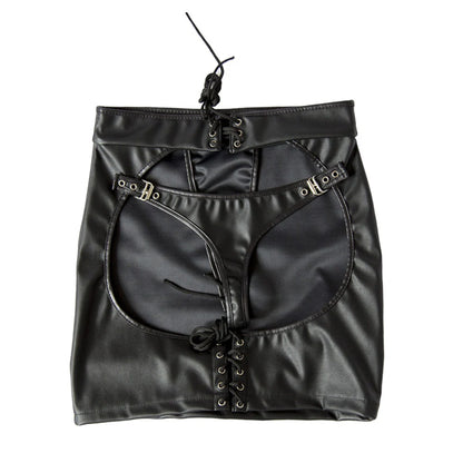 Female Ass Porn Mini Skirt BDSM Bondage Lingerie Spanking Whip PU Leather G-String Panties Dress Erotic Sexy Costume Women