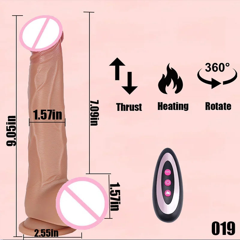 Realistic Dildo Telescopic Vibrator Female APP Remotely Controlled Heating Big Penis Massager Masturbator Sex Toys for Women