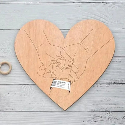 New Pattern Fashion Wooden Baby Birth Hospital Commemorative Plaque Circular Carved Newborn Collection Plaque Ornament