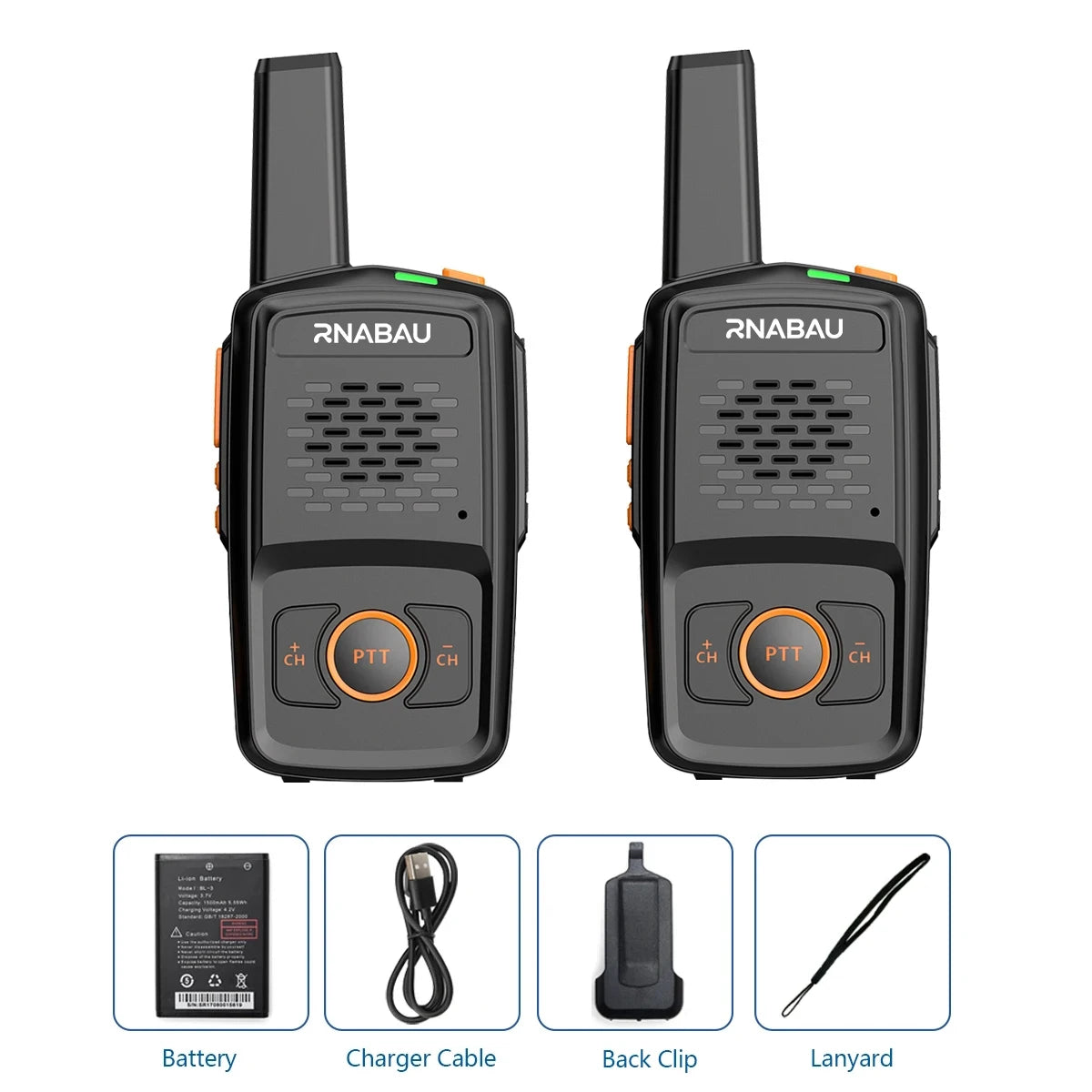 Mini Walkie Talkie RNABAU 16 Channels Professional MT-N1 UHF 400-470MHZ Match Baofeng Two Way Radio