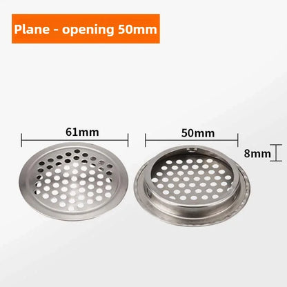 10pcs Round Cabinet Air Duct Vent Dia.19-53mm Stainless Steel Louver Mesh Hole Plug Decoration Cover Wardrobe Grille Ventilation