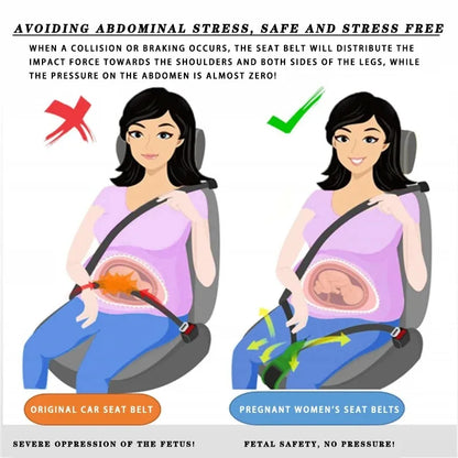 Car Seat Safety Belt for Pregnant Woman Maternity Moms Belly Unborn Baby Protector Adjuster Extender Kit Automotive Accessories