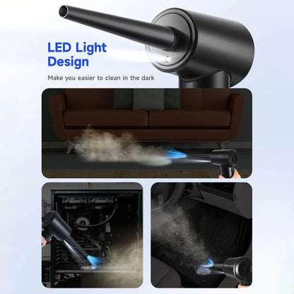 Electric Wireless Air Duster Compressed Air Blower Compressed Air for Cleaning Computer Keyboard Camera Car Home With LED Light