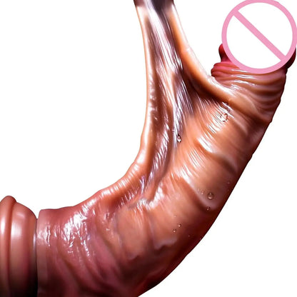 Realistic Dildo for Women Skin Sliding Foreskin Testicles Dildos Anal Vaginal Stimulation Strapon Penis Sex Toys for Female 18+