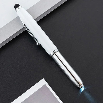 New 3in1 Multi-function Pen Capacitive Pen with LED Light 1.0mm Ballpoint Pen Stationery Screen Touch Gadgets Construction Tools