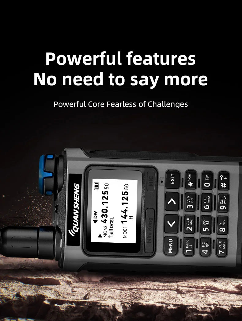 QUANSHENG K1 Air Band Walkie Talkie Wireless Copy Frequency Meter Type-C Charging NOAA Multi-Band Portable Two Way Radio UV