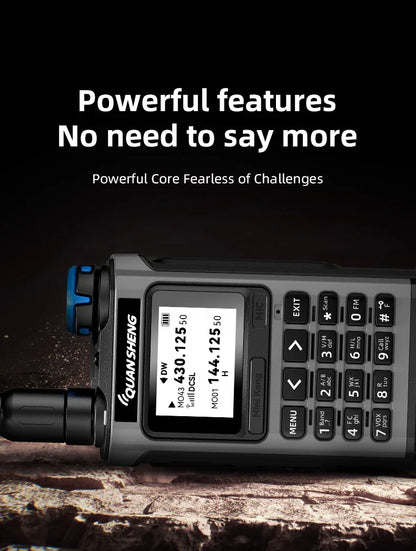 QUANSHENG K1 Air Band Walkie Talkie Wireless Copy Frequency Meter Type-C Charging NOAA Multi-Band Portable Two Way Radio UV