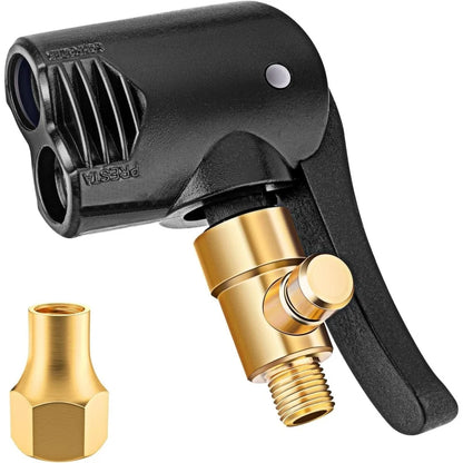 2-in-1 Deflated Schrader/Presta Valve Adapter Portable Tire Air Pump Nozzle Hose Tire Inflator Chuck Inflatable Pump Connector