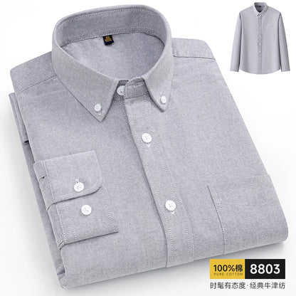 The new 10XL and 11XL oversized Oxford fabric men's shirt is 100% pure cotton, fashionable, casual and business without ironing