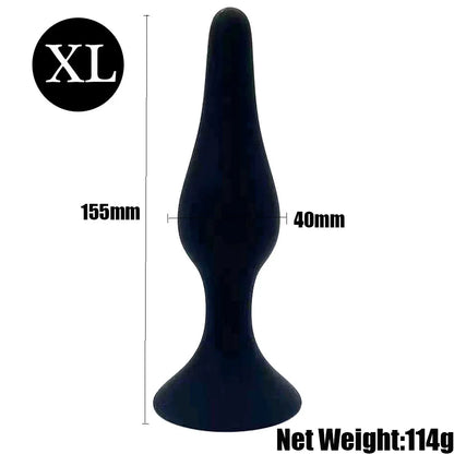 Silicone Pleasure Anal Plug 4-Piece Set - Anal Stimulation Beads, Hands-Free Suction Cup Anal Plug, Adult Erotic Sex Toy