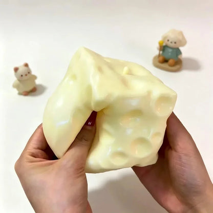 2026 NEW Big Cheese Cube Stress Ball, Shapeable Non-Bounce Squeeze Fidget Toy, Sensory Relief Anti-Stress 6cm Large size