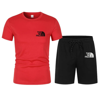 Summer Fashion Trend Casual Sports Two-Piece Set Trendy Men's Short-Sleeved T-Shirt+Shorts Set