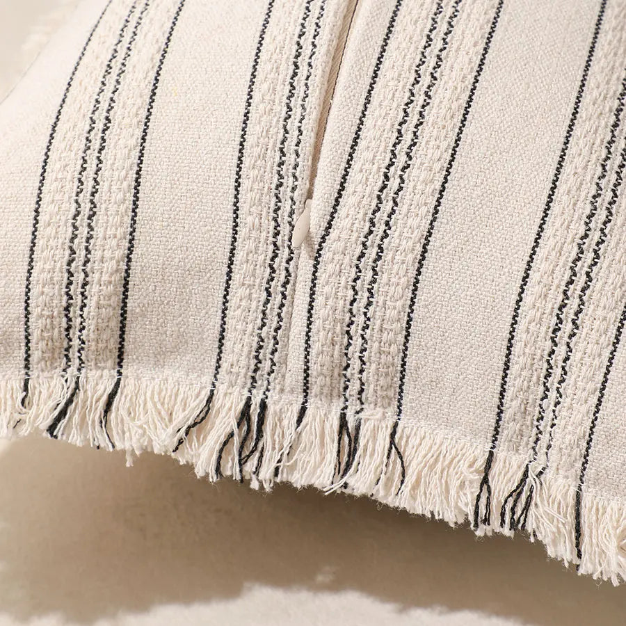 Summer Boho Pillow Covers 30x50 Living Room Sofa Fringed Edges Decorative Striped Throw Pillow Cover BreathableHome Decor