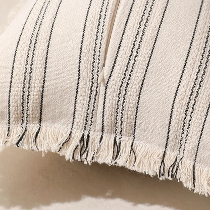 Summer Boho Pillow Covers 30x50 Living Room Sofa Fringed Edges Decorative Striped Throw Pillow Cover BreathableHome Decor