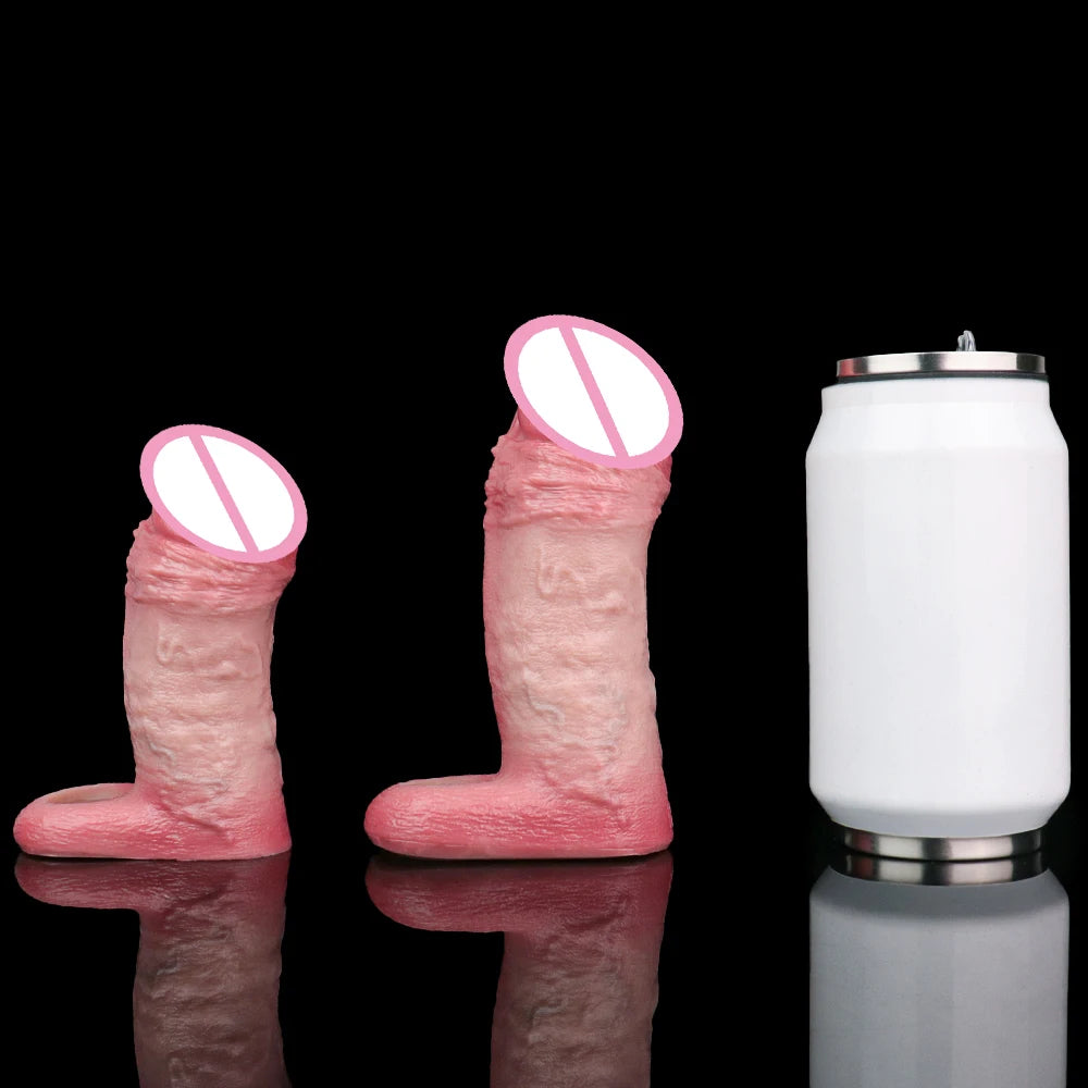 FAAK Silicone Penis Sleeve Ring Realistic Hollow Dildo Size S M Dildo Sheath Delay Ejaculating Cock Enlarger Sex Toys For Men