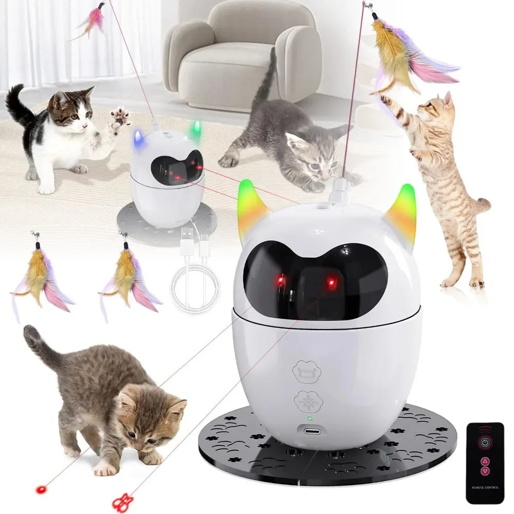 Smart Electric Cat Interactive Toy Two Speed Modes Auto Power Off Low Noise USB Charging Pet Stimulation Toy Stimulate Hunting Instinct for Indoor Cats Kittens Daily Entertainment