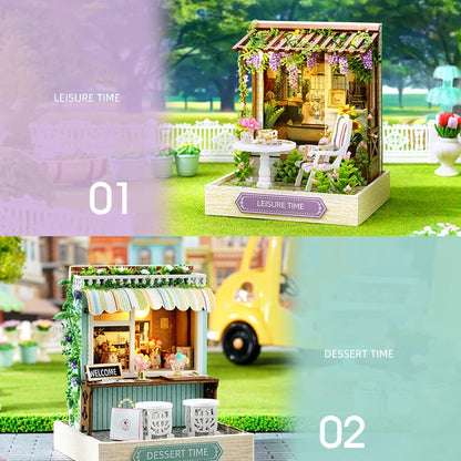 Mini Doll House DIY Small House Kit Handmade 3D Puzzle Assembly Model Building Room Bedroom Decoration Wooden Craft BirthdayGift