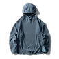 Unisex Lightweight Cloud Velvet Hooded Quick-Dry Shirt for Outdoor Sports: Classic Hood, Elastic Cuffs & Brand Logo Details