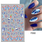 1PCS New Christmas Decorations 2023 New Year Nail Stickers Press on Nails Laser Snowflake Christmas Tree 3D Nail Decal