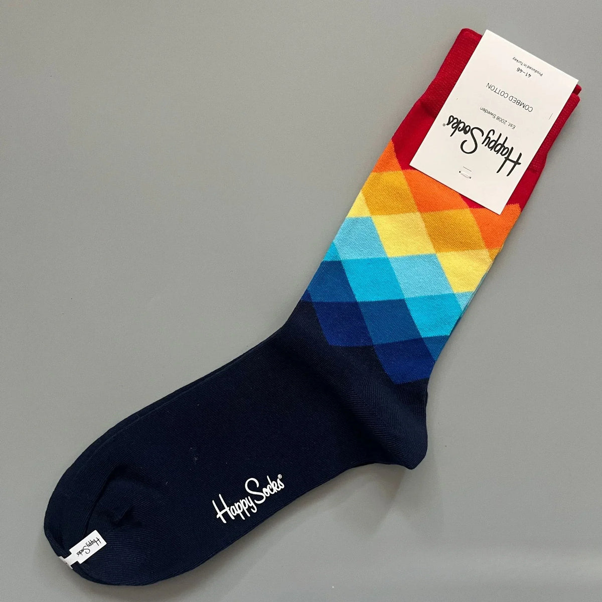 Cotton Happy Socks Men's Classic Crew Sock Shoe Size 10 - 13 Soft