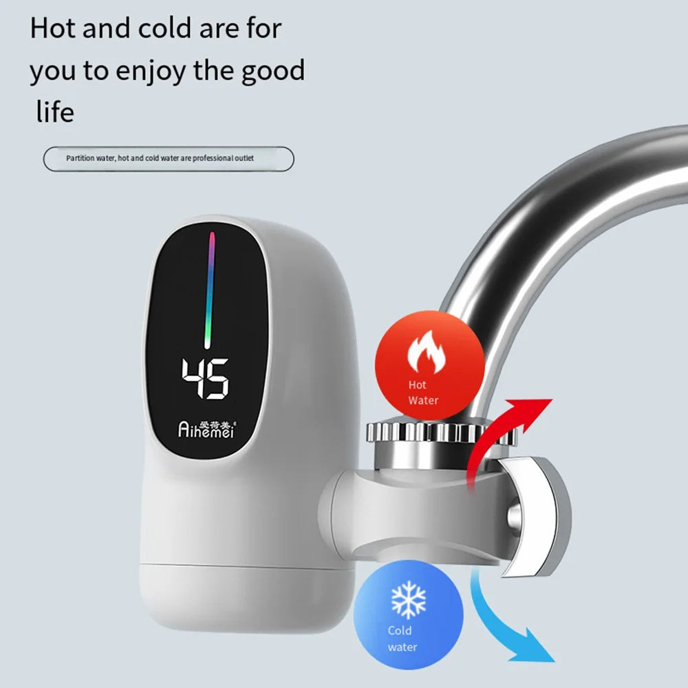 3000W Mini Electric Instant Water Heater 220V 110V Heating Faucet for Tap Tankless Kitchen Bathroom Hot Water Digital Display온수기