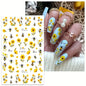 Black and White Love Flowers Line Art 3D Stickers Nail Decals Nail Art Accessories Butterfly Rose Nail Stickers Nail Sliders