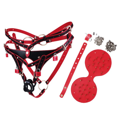 FRKO Fantasy Men Punishment Panties PU Leather Harness Belt Rivet Stimulation BDSM Slave Games Fetish Sex Toys For Men Gays 18
