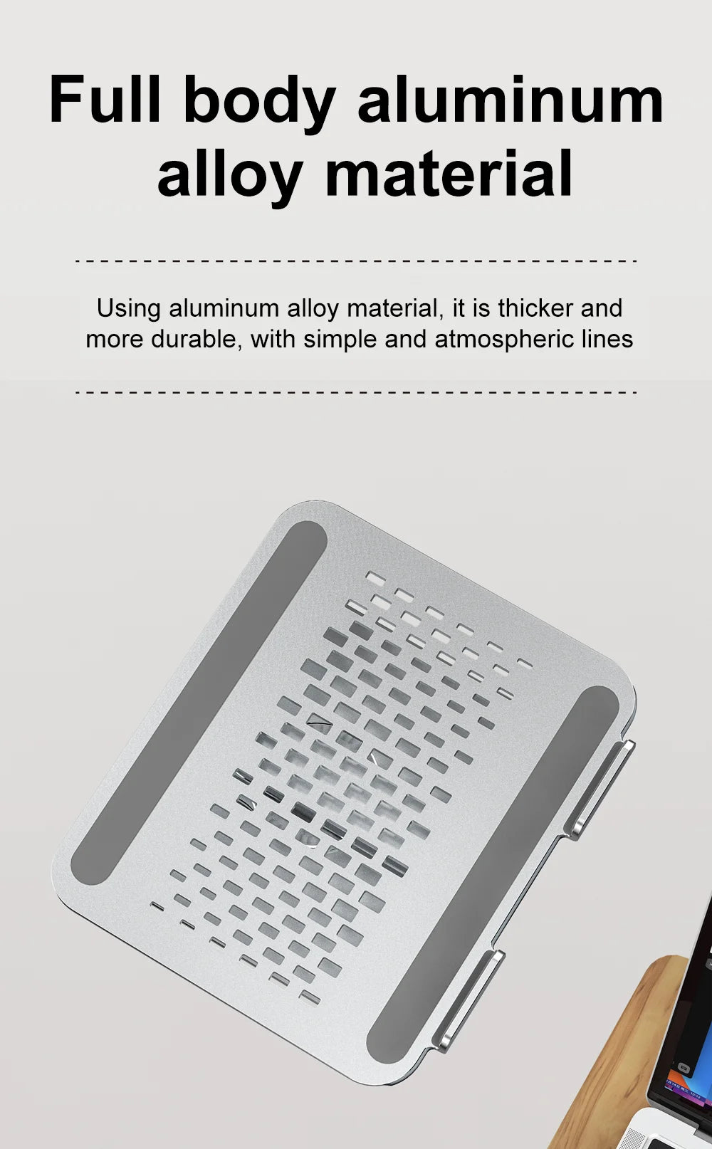 360° Rotatable Stand Metal Aluminum For Laptop Holder Adjustable Anti-Slip Silicone Base Stability for Tablet ﻿Portable Monitor
