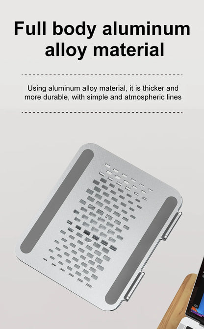360° Rotatable Stand Metal Aluminum For Laptop Holder Adjustable Anti-Slip Silicone Base Stability for Tablet ﻿Portable Monitor