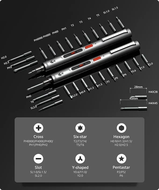 CreationSpace Cordless Electric Screwdriver Set 3 Torque Settings 29/42  in 1 Precision Screwdriver for Phones Watches Repair