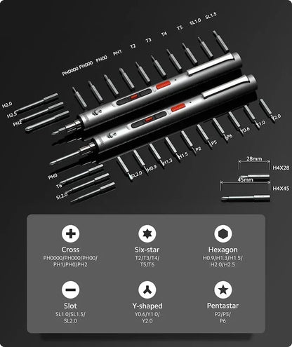 CreationSpace Cordless Electric Screwdriver Set 3 Torque Settings 29/42  in 1 Precision Screwdriver for Phones Watches Repair